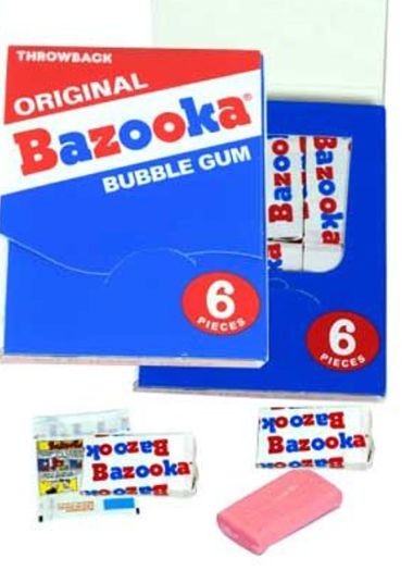 Bazooka Throwback Original Bubble Gum - 6 pieces