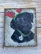 Load image into Gallery viewer, Black Lab Christmas Puppy - Hand-painted Pallet Wood Wall Decor
