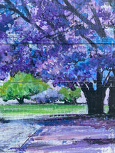 Load image into Gallery viewer, Jacarda Trees - Hand-painted Pallet Wood Wall Decor
