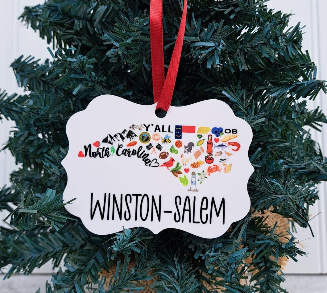 Morganton, NC Aluminum Christmas Ornament