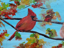 Load image into Gallery viewer, Original reclaimed wood painting “Cardinal Couple #60“
