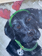 Load image into Gallery viewer, Black Lab Christmas Puppy - Hand-painted Pallet Wood Wall Decor
