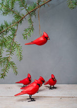 Load image into Gallery viewer, Mini Cardinal - 3”H- Hand Carved Ornament
