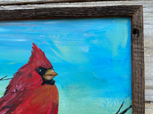 Load image into Gallery viewer, Papa Cardinal 16. Original reclaimed wood painting.
