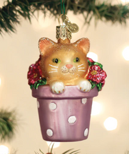 Load image into Gallery viewer, Kitten in Flower Pot Ornament - Old World Christmas
