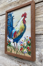 Load image into Gallery viewer, Country Rooster reclaimed wood painting
