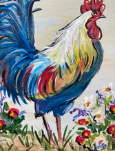 Load image into Gallery viewer, Country Rooster reclaimed wood painting
