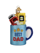 Load image into Gallery viewer, Best Dad Mug Ornament - Old World Christmas
