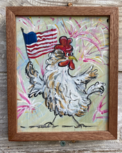 Load image into Gallery viewer, Patriotic Chicken reclaimed wood painting
