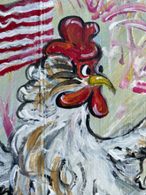 Load image into Gallery viewer, Patriotic Chicken reclaimed wood painting
