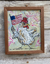 Load image into Gallery viewer, Patriotic Chicken reclaimed wood painting
